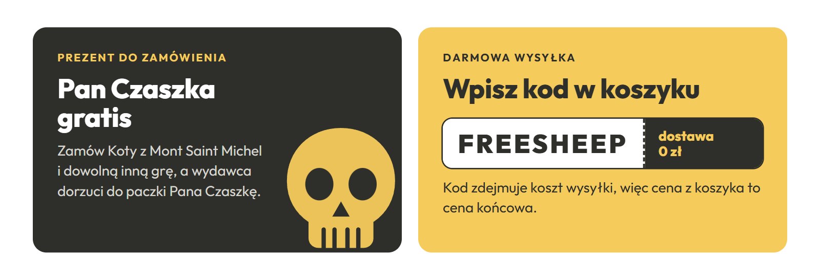 Pan Czaszka gratis do zamówienia oraz kod FREESHEEP na darmową wysyłkę